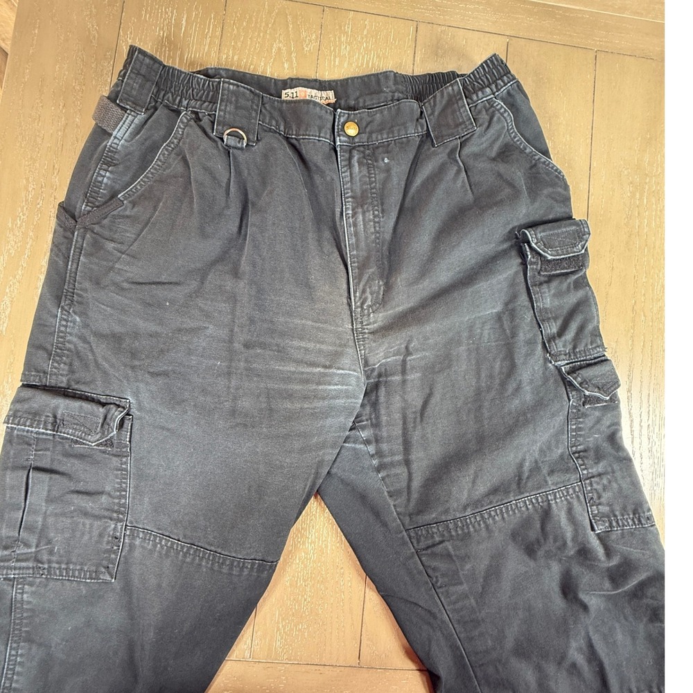 5.11 Tactical Cargo Pants Mens 38x30 Black Utility Work Duty Pants Canvas - Picture 9 of 16